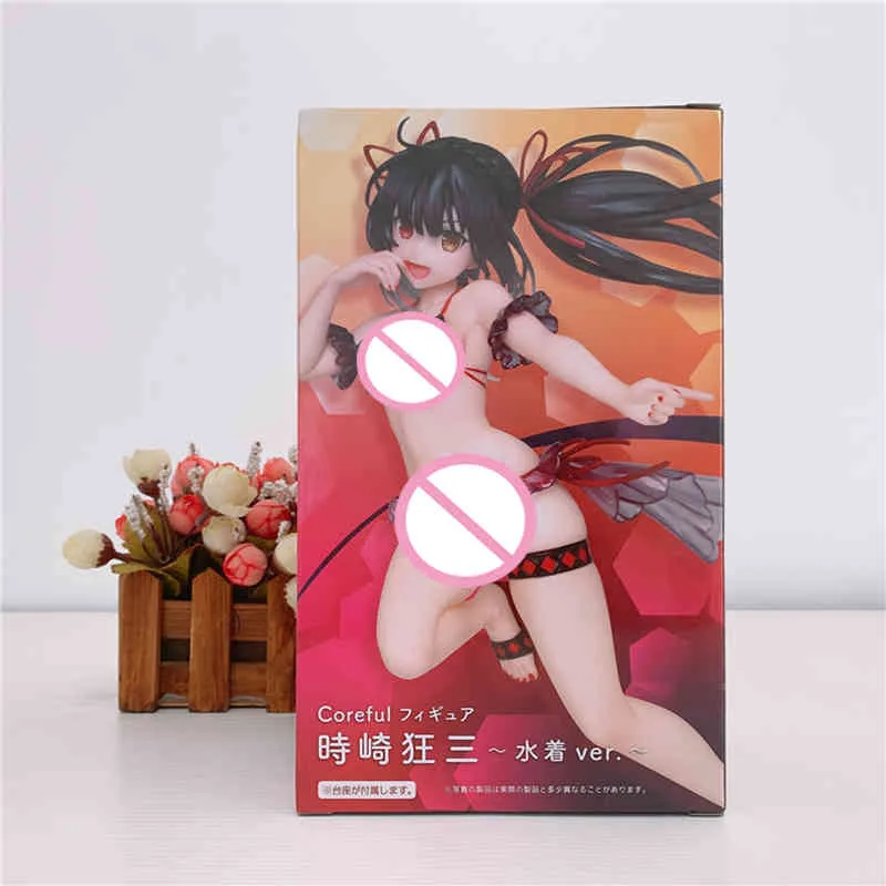 20 سم الأنيمي التاريخ A Live 2 Tokisaki Kurumi Action Actions Summer Swimsuit Posture PVC Model Toysible Toys for GIFTS1585131