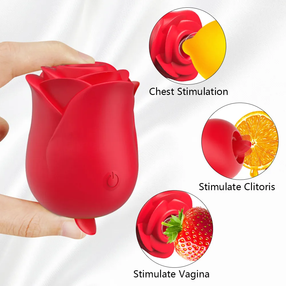 Sucer vibrateur Rose langue lécher adulte érotique sexy jouets pour femmes produits intimes masturbateur mamelon lécher Clitoris Stimulation