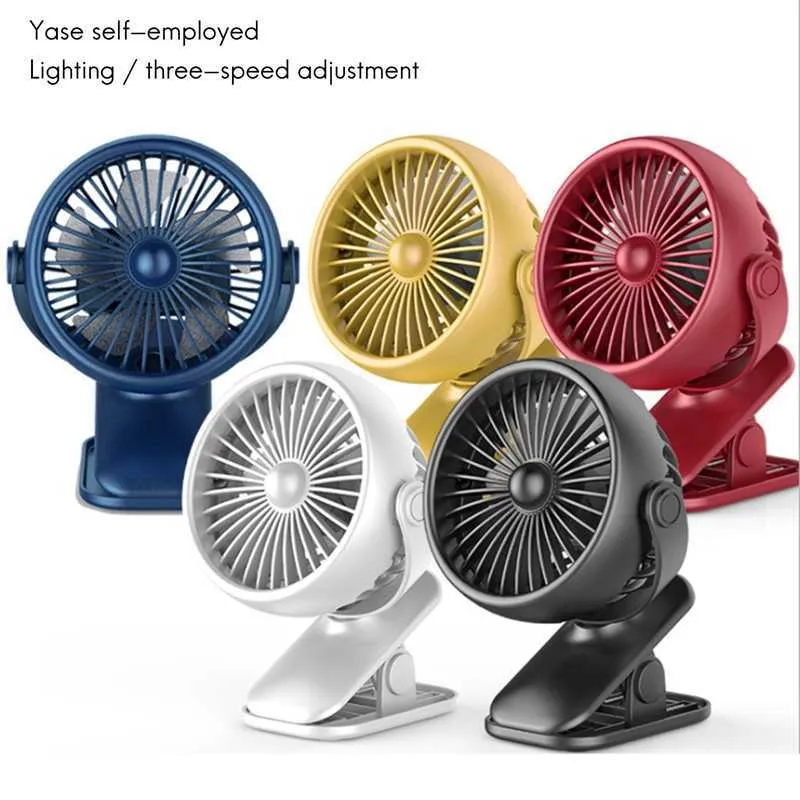 Ventilateur USB Rechargeable Mini ventilateur de bureau 3 vitesses refroidisseur Super muet pour bureau voiture voyage ventilateurs portables à pince de refroidissement