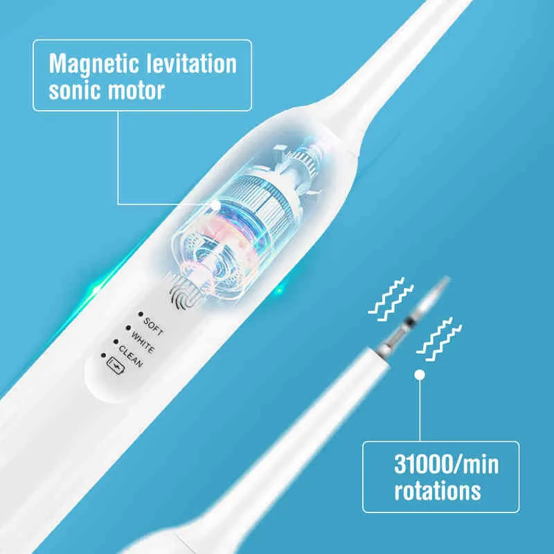 Ultrasonic Dental Scaler Oral Teeth Tartar Tooth Electric Sonic Calculus Remover Plack Stains Home Professional Cleaning Kit 220713