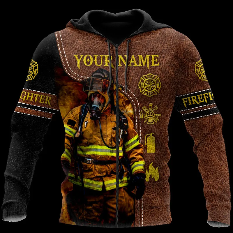 Plstar Cosmos 3dprinted Est Firefighter özel adı benzersiz unisex komik hrajuku sokak kıyafetleri gündelik hoodies zip sweatshirt q 2 220713