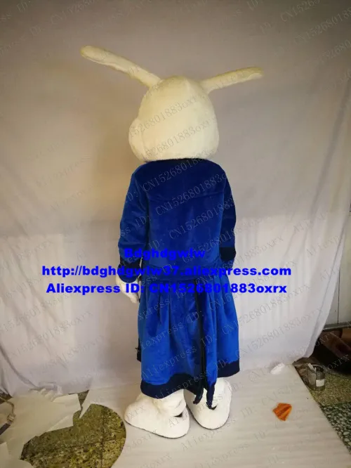 Costume de poupée mascotte blanc bleu lapin de Pâques Osterhase lapin lièvre mascotte costume adulte personnage de dessin animé jardin Fantasia réunion annuelle zx14