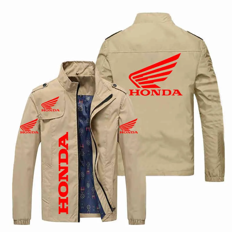 2022 봄 가을 망 재킷 혼다 자동차 날개 빨간색 인쇄 스포츠 재킷 패션 오토바이 남성 의류 코트