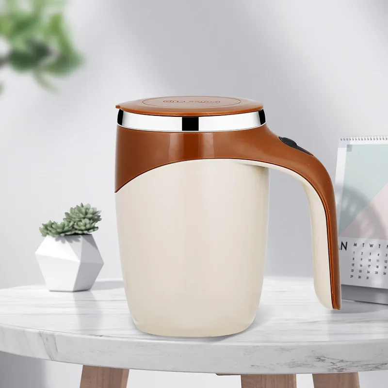 Stainless Steel Lazy Coffee Stirring Cup Auto Magnetic Rotating Electric Milk Mark 220509