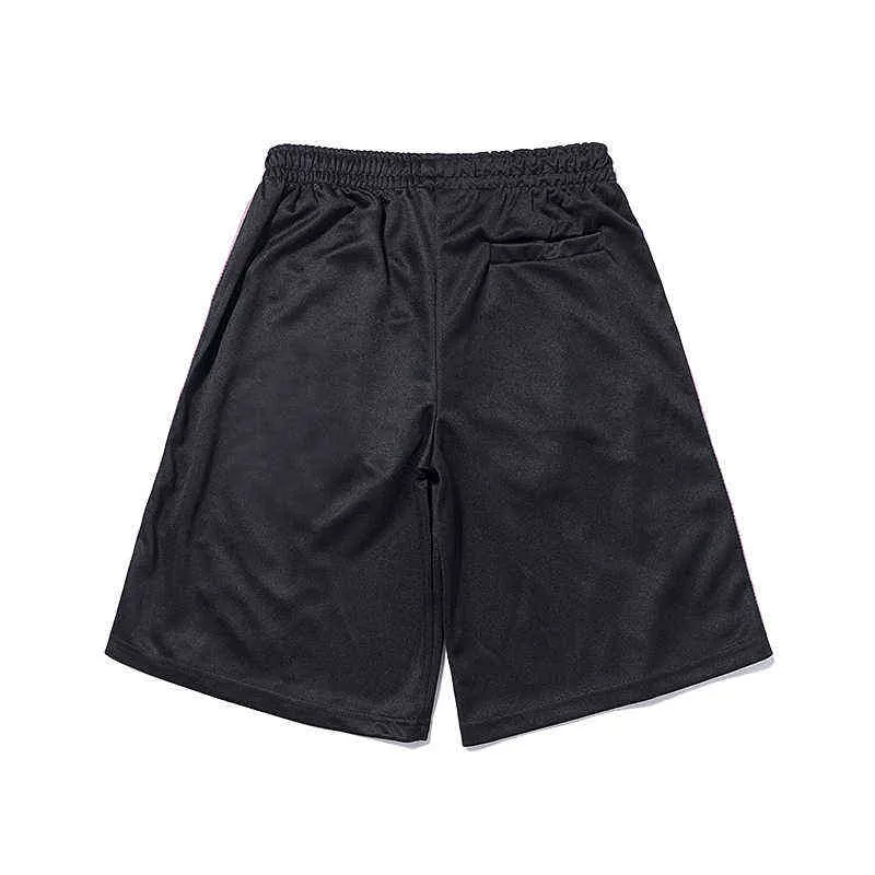 Shorts masculinos preto agulhas shorts homens mulheres de alta qualidade rosa roxo bordado bordado listrado awge agulhas shorts ligeiramente soltos T220825