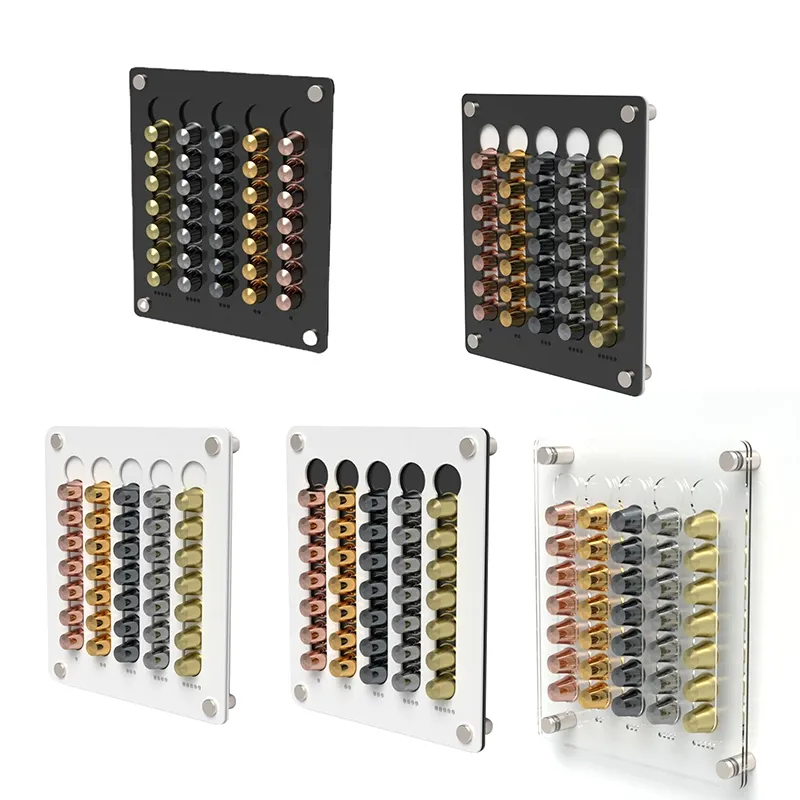 Coffee Capsule Holder Wall Mounted Acrylic 35 Pods Display Rack Pod Storage Home Cafe Ornaments 220509