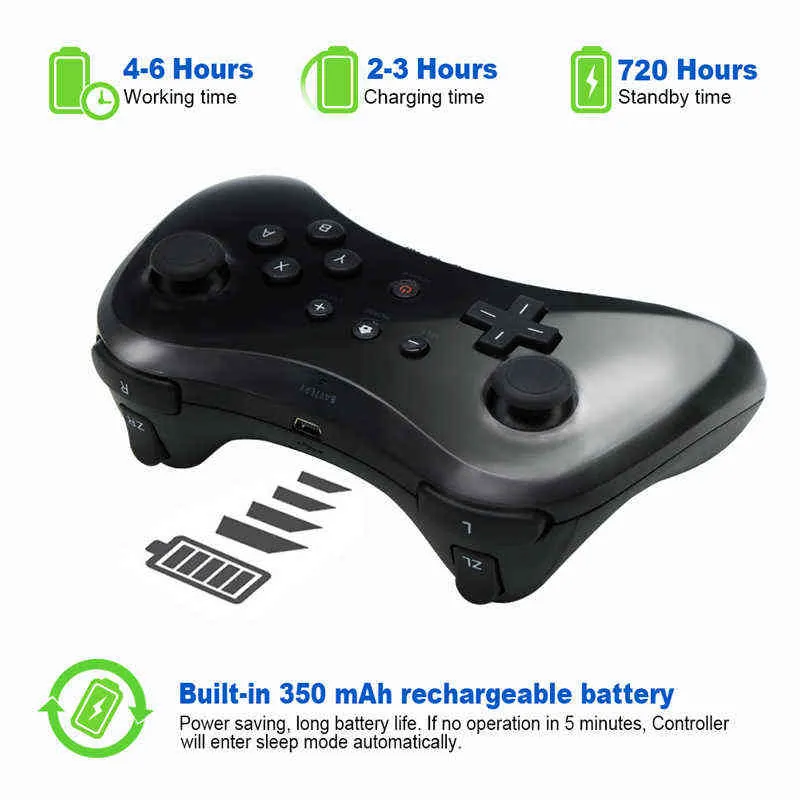 Compatible Nintend For Wii U Pro Controller USB Classic Dual Analog Bluetooth Wireless Remote Controle For WiiU Pro U Gamepad H220421