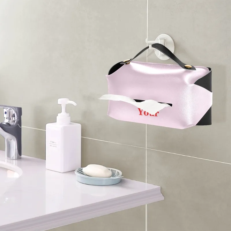 CarCarrying Toilette Bagno di casa Desktop Pompaggio Pelle PU Soggiorno Creativo modello personalizzato Scatola di immagazzinaggio del tessuto 220711