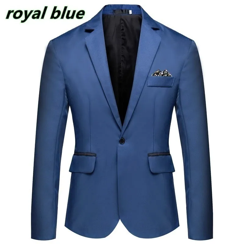 Men Slim Fit Office Blazer Jacket Fashion Solid Mens Suit Jacket Wedding Dress Coat Casual Business Male Suit Coat 220527