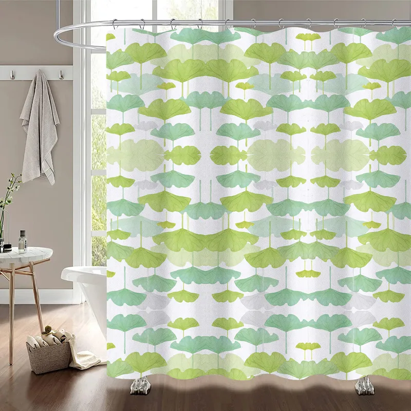 Rideau de salle de bain werfire feuilles de plante verte tropicale Palm Boho décoration de chambre à la maison Molieuse rideau de douche durable avec crochets 220517
