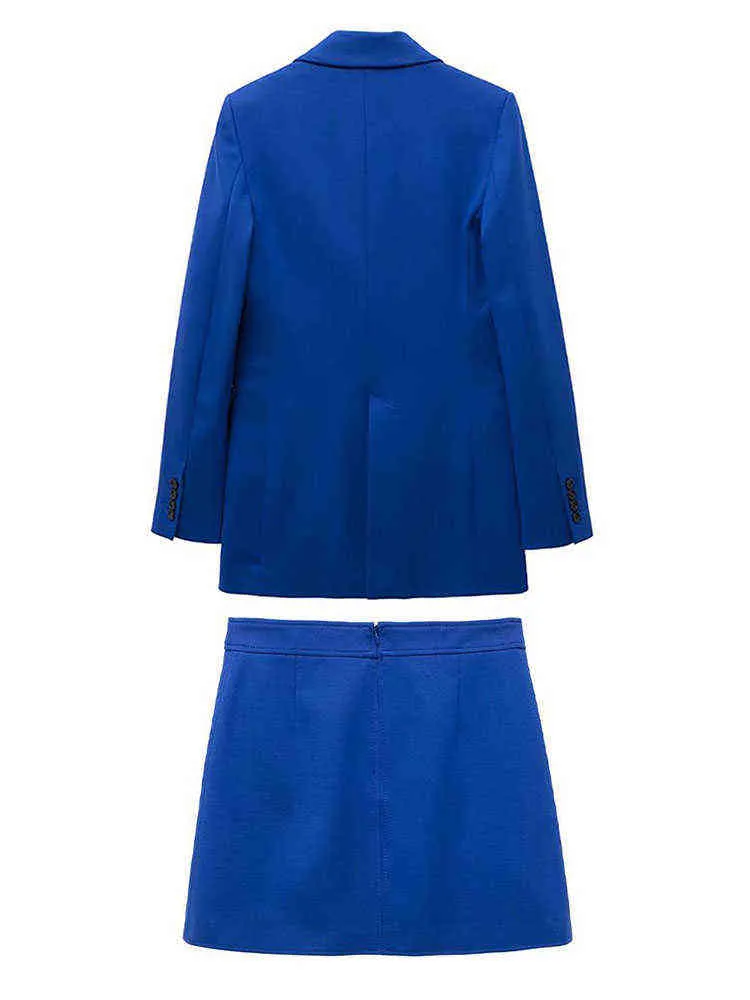 YLJHQX printemps nouveau banlieusard décontracté un bouton costume veste et Mini jupe Blazer deux pièces ensemble pour les femmes L220725