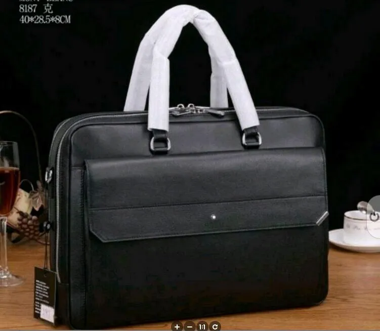 2022 Ny designer Mens Bag Högkvalitativ portfölj Real Leather Bags297L