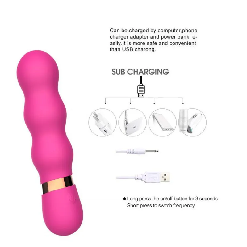 Многоскоростная G Spot Mini Mini Wogina Dildo Vibrator Clitoris Butt Plug Anal Sexy Toys Erotic Good