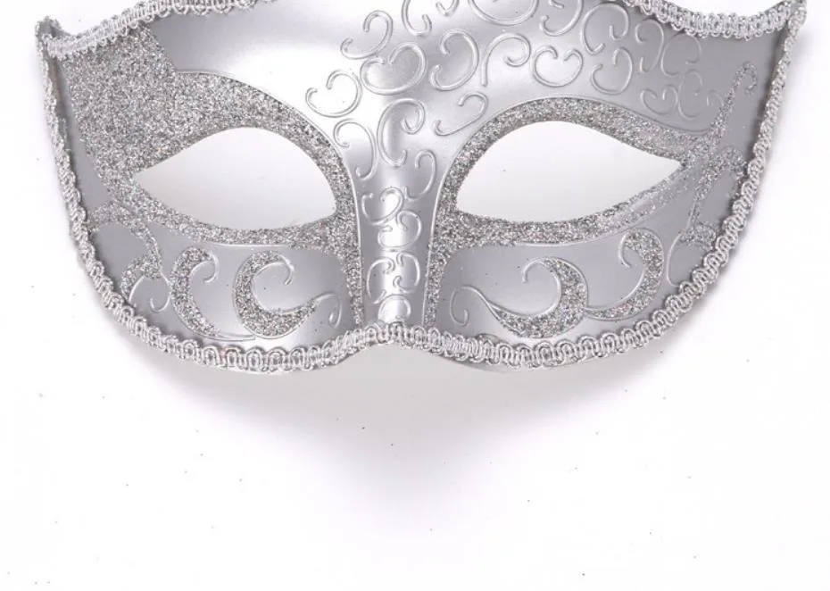 Halloween-Maske, halbes Gesicht, Retro-Maskerade, Farbmasken, Herren, Karneval, Abschlussball, venezianisches Mardi Gras-Kostüm, Party-Zubehör, Kostüm-Requisiten, Gold, Silber, Schwarz, Weiß