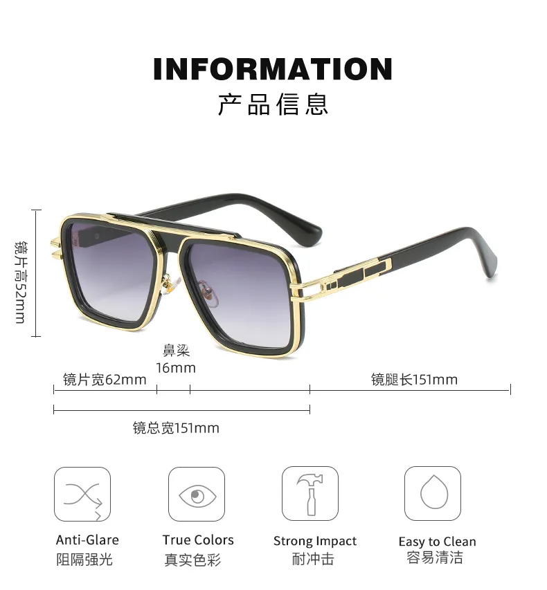 2023 Vintage zonnebrillen vierkante dames zonnebril modeontwerper tinten luxe gouden frame zonnebrillen UV400 gradiënt LXN-200V