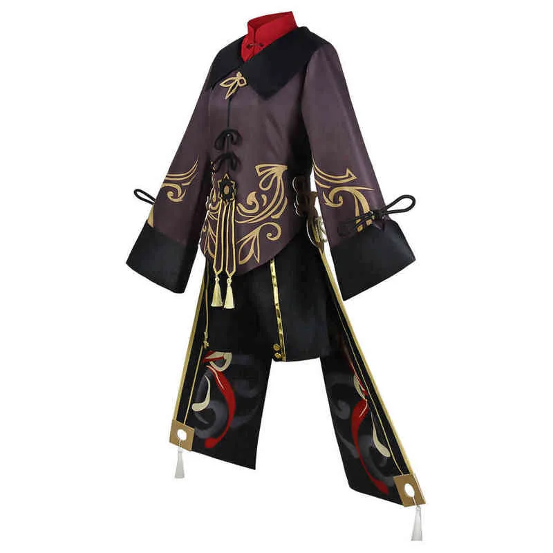 Genshin Impact Hutao Cosplay Komen Uniform Pruik Halloween Carnaval Kleding Anime Game Hu Tao Chinese Stijl Kleding L220802