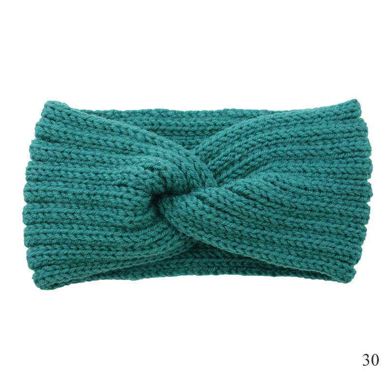 Automne Hiver Solide Crochet Laine À Tricoter Femmes Bandeau Tissage Croix À La Main DIY Bandeaux De Cheveux Chaud Doux Fille Cheveux Accessoires AA220323