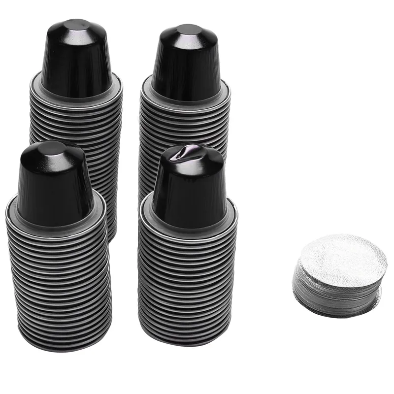 Meilleures offres 100 ensembles de capsules de café rechargeables dosettes Nespresso jetables pour machine automatique emballage alimentaire café 220509