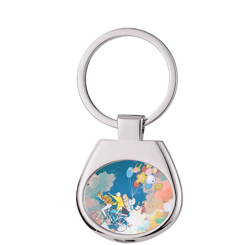 8 Styles Heat Transfer Keychain Pendant Sublimation Blank Metal Keychain DIY Fashion Accessories Key Chain Keyring