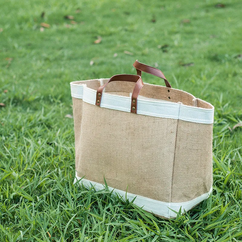 Kobieta torby na zakupy bawełniane konopie lniane torba kupująca przenośne duże torebki Recykling Tote Duża pojemność dla kobiet torby sklepowe CX220325