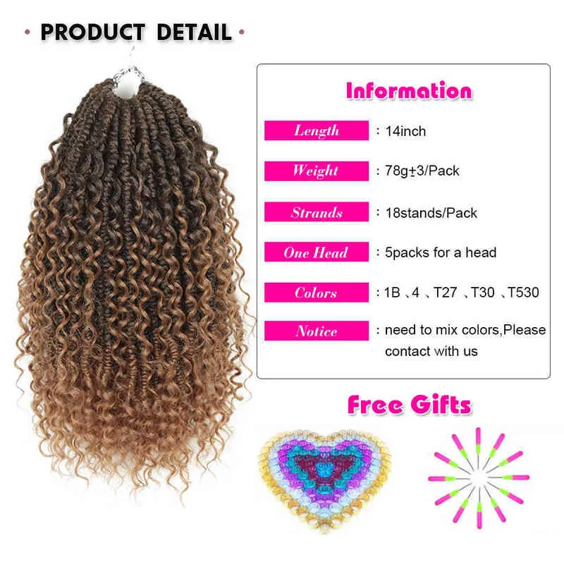 14-18 pollici Dea Faux Locs Crochet Capelli Ricci Trecce Estensioni intrecciate sintetiche donne nere Expo City 220610