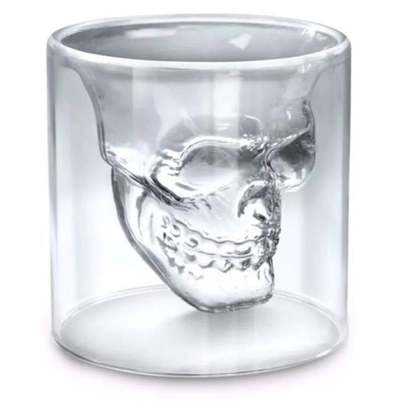 Skull Head S Glass Fun Criative Crystal Party Wine Cup de 25 ml de cerveja transparente Steins Halloween Gift 220704