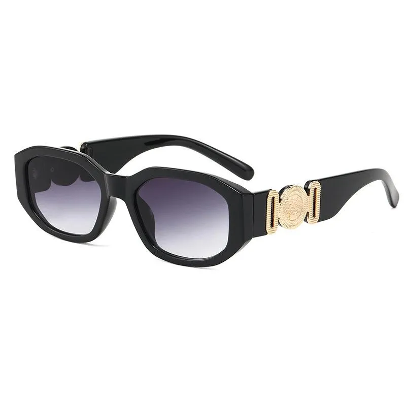 Solglasögon mode lyxiga kvinnor personlig metall avatar dekorativa män små ram solglasögon UV400226L