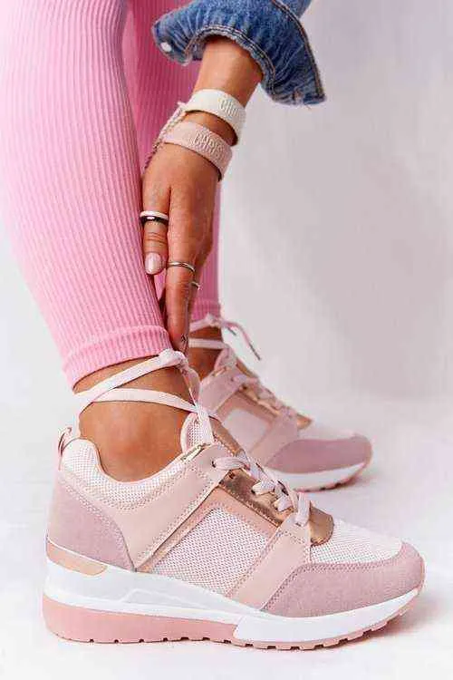 Sneakers Donna Trendy Plus Size 43 Sport Scarpe casual Strappy Mesh Comfort Scarpe sportive traspiranti Scarpe con plateau da donna Zapatos G220629
