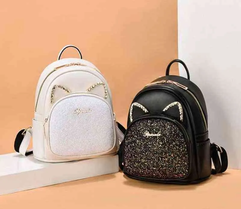 Школьные сумки модные роскошные дизайнерские женщины прекрасная мягкая кожаная рюкзак повседневное двойное плечо на открытом воздухе.