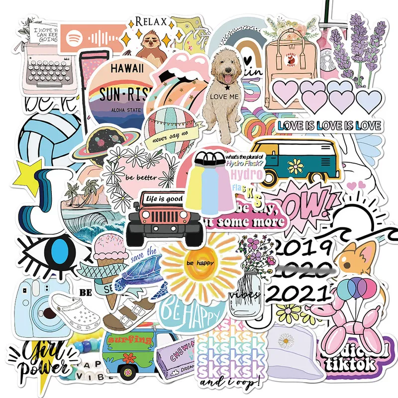vsco ins style sticker anime for laptop case car skatboard kostercycle girl for children toys toys cool antant sticker 220815