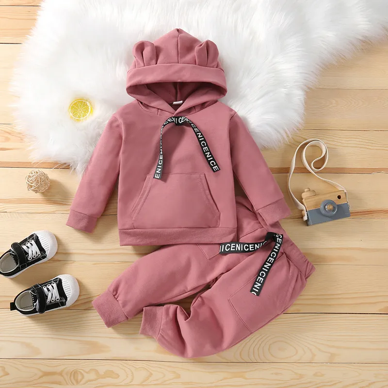 Bahar Sonbahar Çocuklar Pamuk Giyim Takım elbise bebek kız kızlar kıyafetler çocuklar spor hoodies pantolon /setler fahion yürümeye başlayan arkadaşlar 220523