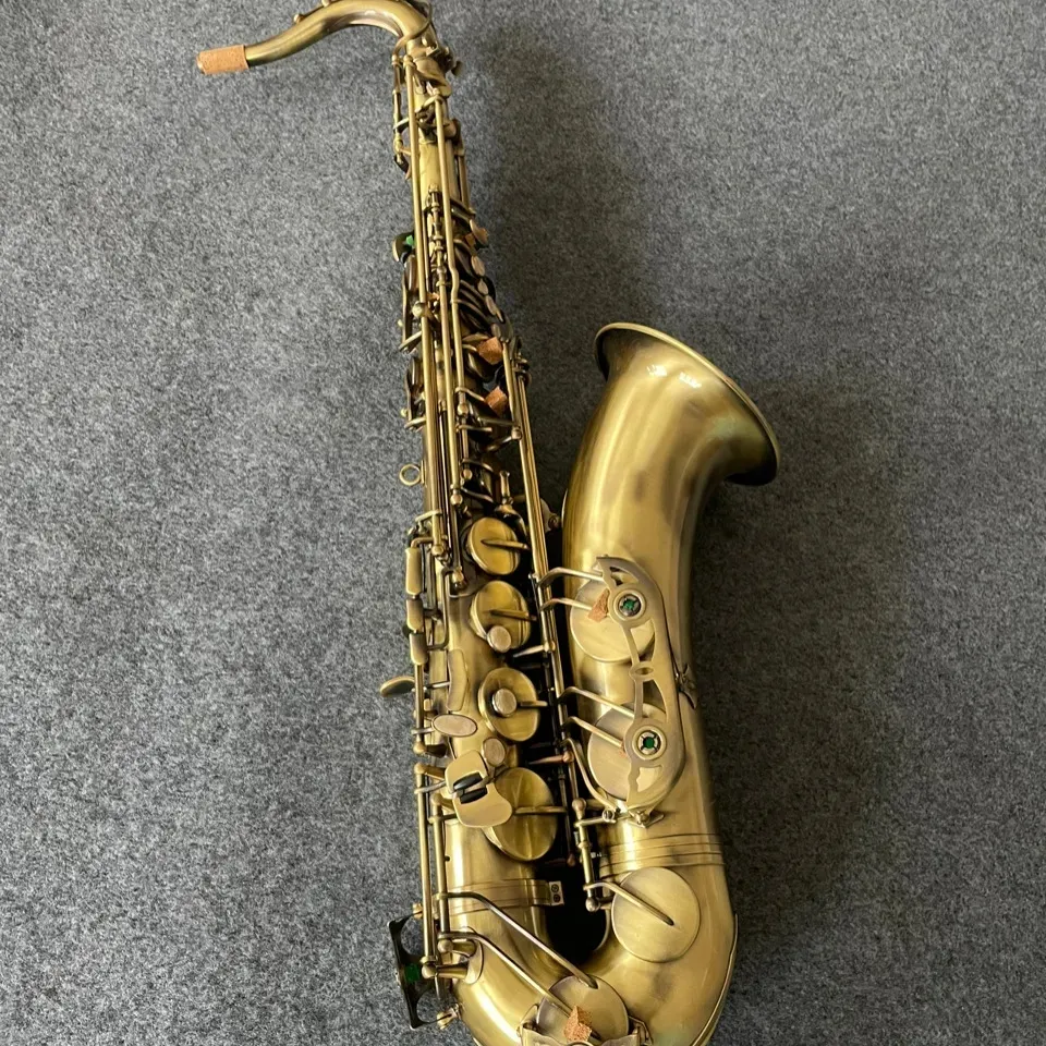 Retro matte BB Profesjonalny saksofon tenorowy antyki szczotkowane rzemieślnicze b-klucz profesjonalny ton tenor saksofonowy instrument jazzowy