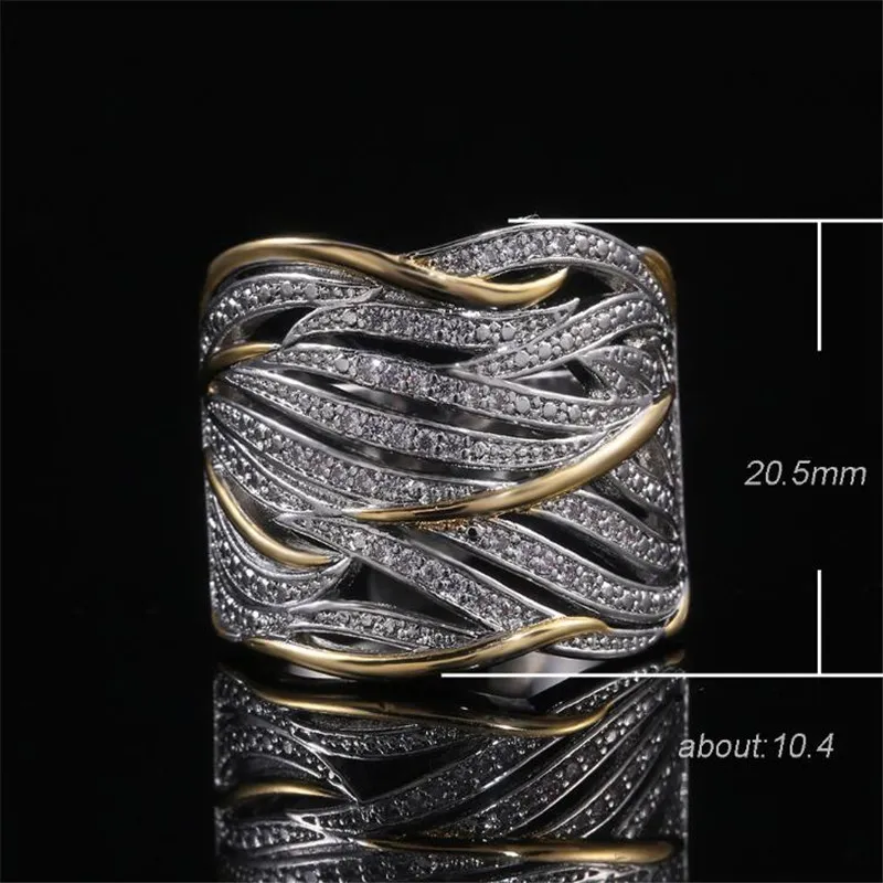 2022 Choucong Brand Wedding Rings Vintage Jewelry 925 Sterling Silver Fill Gold Pave White Sapphire CZ Diamond Gemstones Party Wom262t