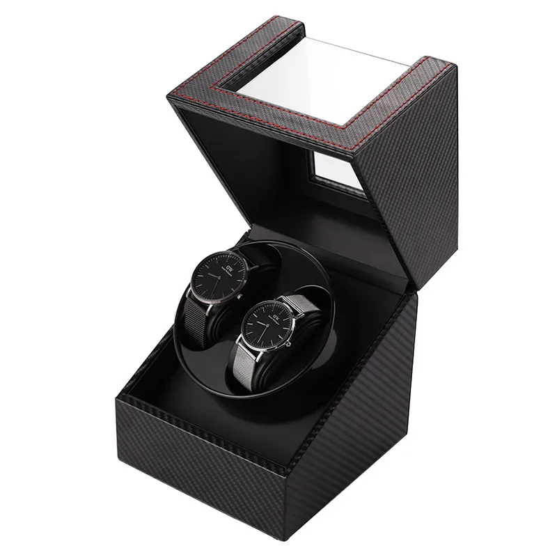 Serie Connection Automatic Watch Winder Box Accessories Holder Display Mekaniska dubbelklockor Lagring av USB -laddning 220719