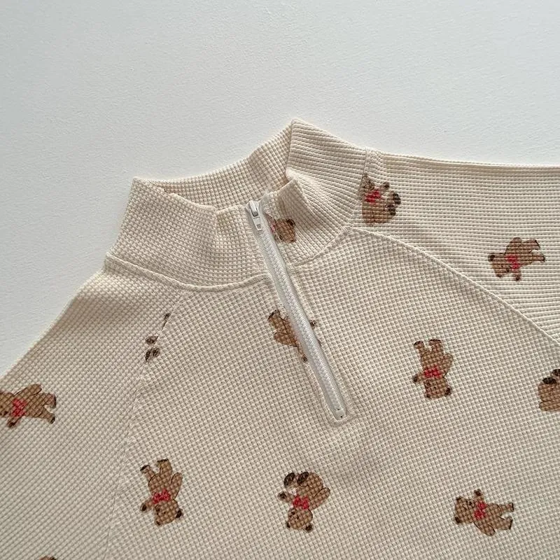 Printemps infantile bébé dessin animé vêtements ensembles enfant en bas âge garçons filles sweat à manches longues + pantalon costume enfants mignon ours vêtements ensemble 220507