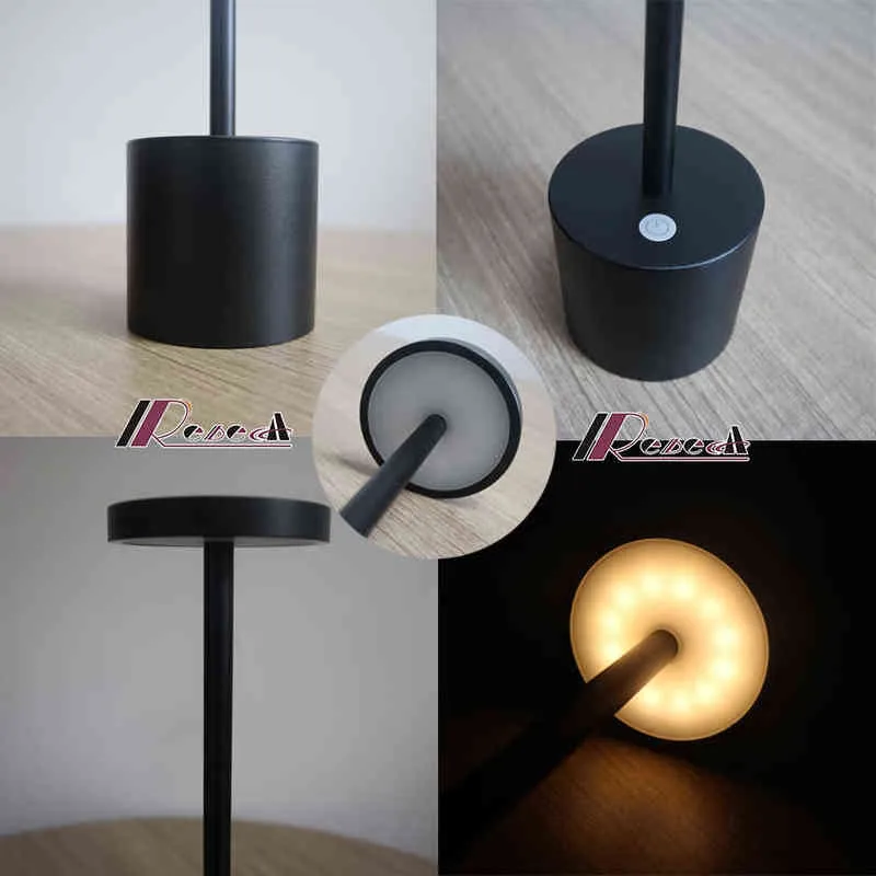 مطعم مصباح الطاولة اللاسلكي LED Touch Touch Switch USB طاولة طعام قابلة لإعادة الشحن لضوء البار في فندق Restaurant Hotel Decoration H220423