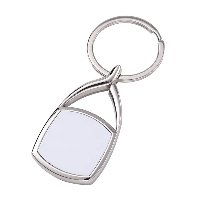 8 Styles Heat Transfer Keychain Pendant Sublimation Blank Metal Keychain DIY Fashion Accessories Key Chain Keyring