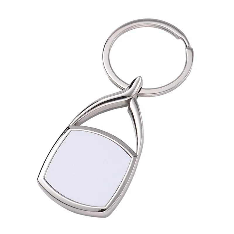 8 Styles transfert de chaleur porte-clés pendentif Sublimation blanc porte-clés en métal bricolage accessoires de mode porte-clés porte-clés