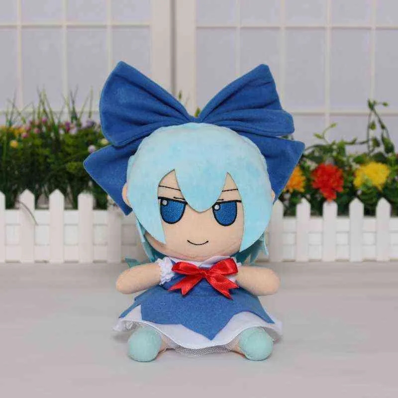 20 cm anime touhou projekt cosplay tecknad cirno plysch leksak kawaii mjuk fylld docka högkvalitativ barn gåva y220509