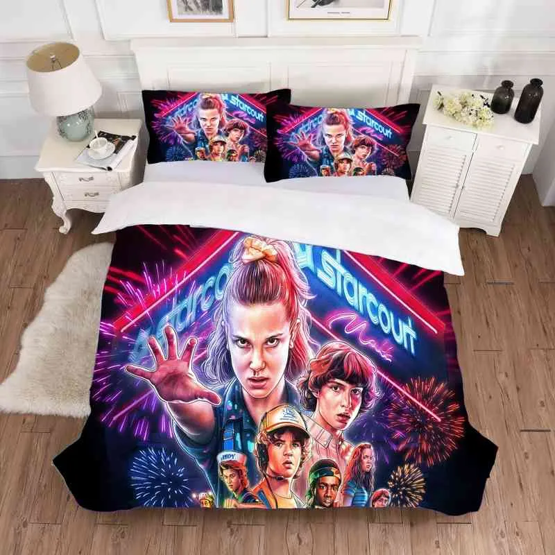 Stranger Things3D Bedding Set Hot Fashion Horror Movie Printed羽毛布団カバーツインフルクイーンキングサイズドロップシッピング