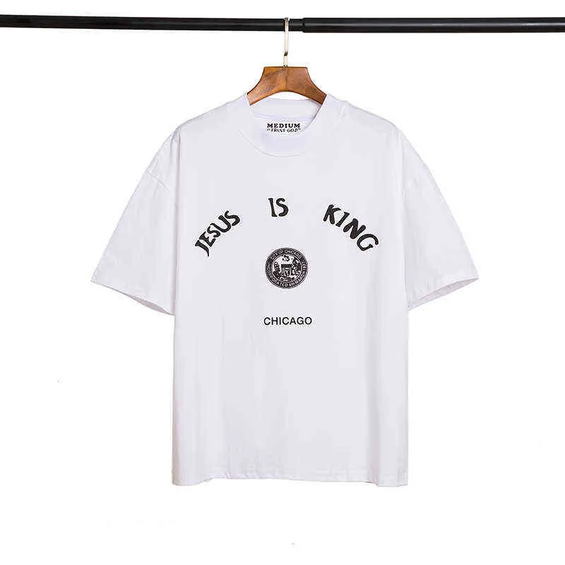 Jezus is King T-Shirt 2020 Men Women Chicago City Print T-shirts Oversize Good Quality Versie T-shirt TopSt220721