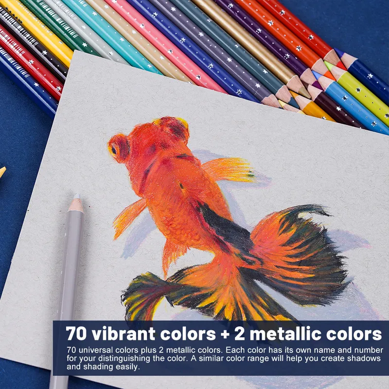Arrtx Artist 72 Buntstifte-Set mit schützender vertikaler Einsatzbox, Organizer, hochwertige weiche Minen, leuchtende Farben zum Zeichnen, 220722