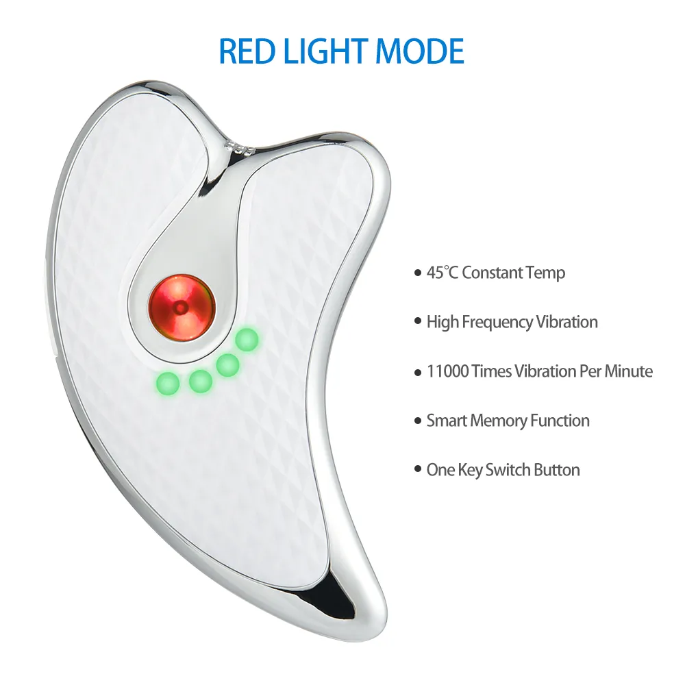 Face Lift Guasha Massager Electric Gua Sha Board Heated Vibrating Facial Massager Red Blue Therapy Scraping Plate Slimming Tools3433999