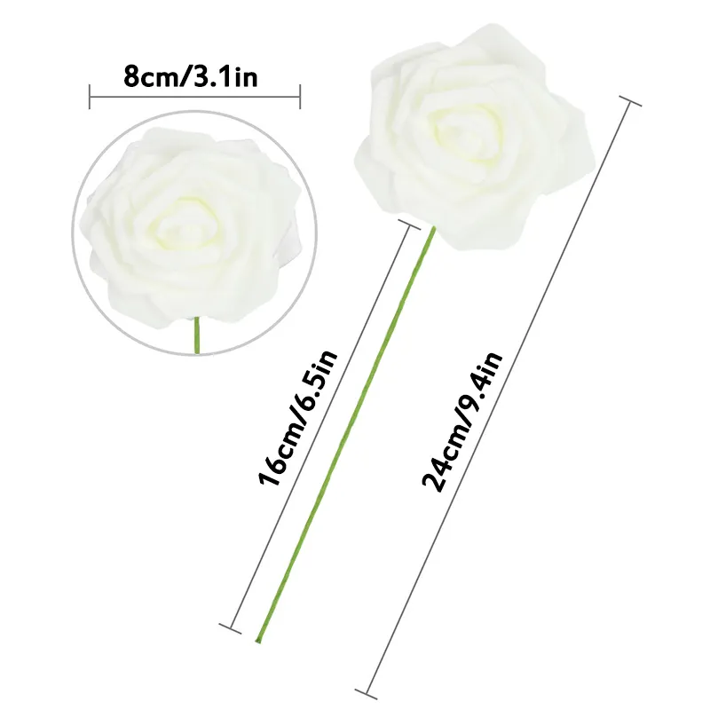 8 cm Artificielle PE Mousse Rose Fleurs Bouquets De Mariée Pour Table De Mariage Décorations De Fête À La Maison DIY Scrapbook Fournitures 220804