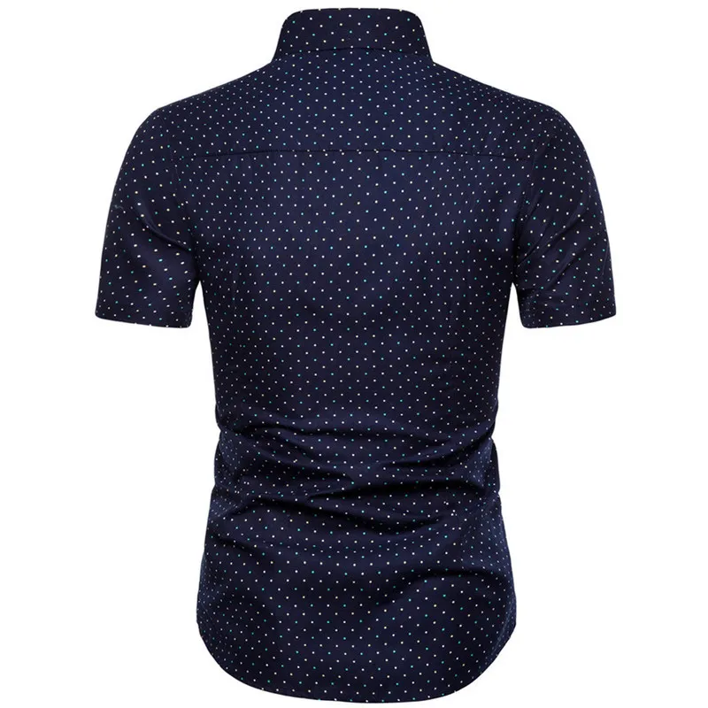M-5XL Chemises décontractées d'affaires à pois pour l'été à manches courtes régulières de grande taille Vêtements formels pour hommes Blouses boutonnées de bureau 220812