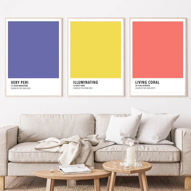 Pantone Farbe inspiriert sehr peri grün grau Wandkunst Leinwand Malerei Nordisches Poster und Druckbilder für Wohnzimmer Dekor 220507