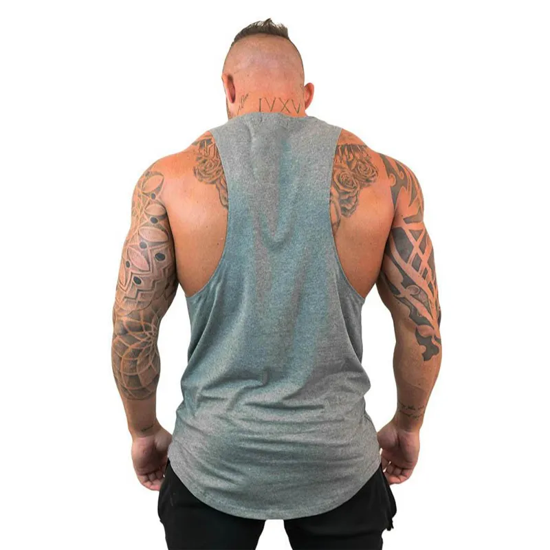 Summer brand clothing gym Stringer tank top men muscle guys fitness Sleeveless shirt mens Bodybuilding vest tanktop 220621