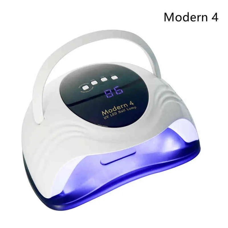 Nxy Modern1 Uv Gel Nail Lamp Led Dryer Lcd Display Ice s Curing Polish Two Hands Beads with Fan 220624