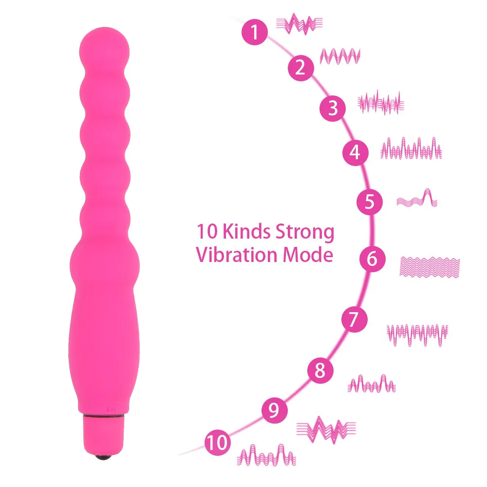 Vatine 10 hastigheter anal pärlor kula vibrator silikon plugg g-spot stimulator sexiga leksaker för kvinnor man