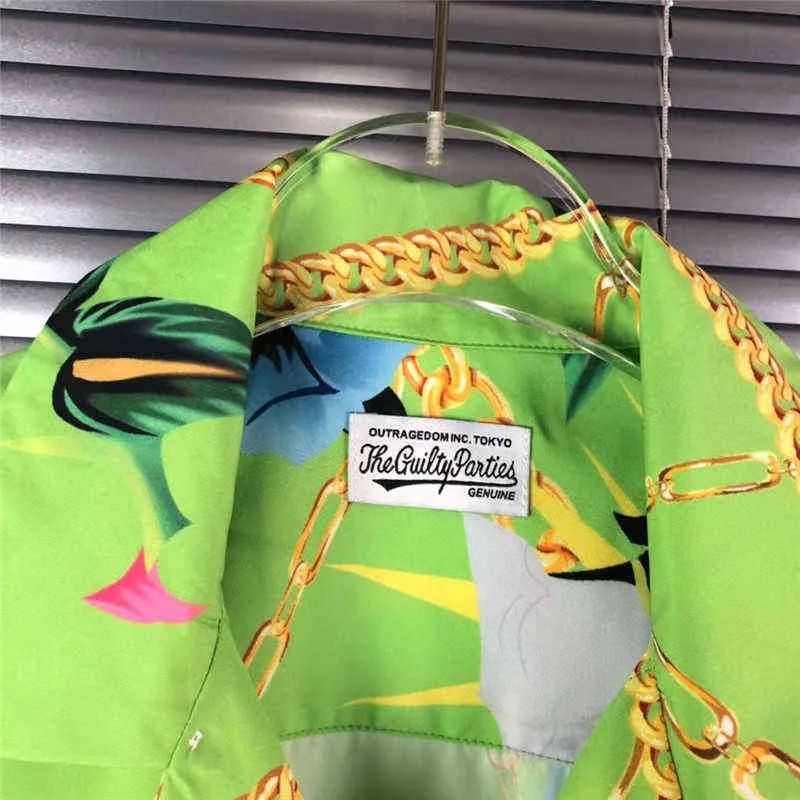 Новая рубашка Wacko Maria Hawaii с цифровой печатью для мужчин и женщин, верхняя версия футболок, модные уличные рубашкиT220721